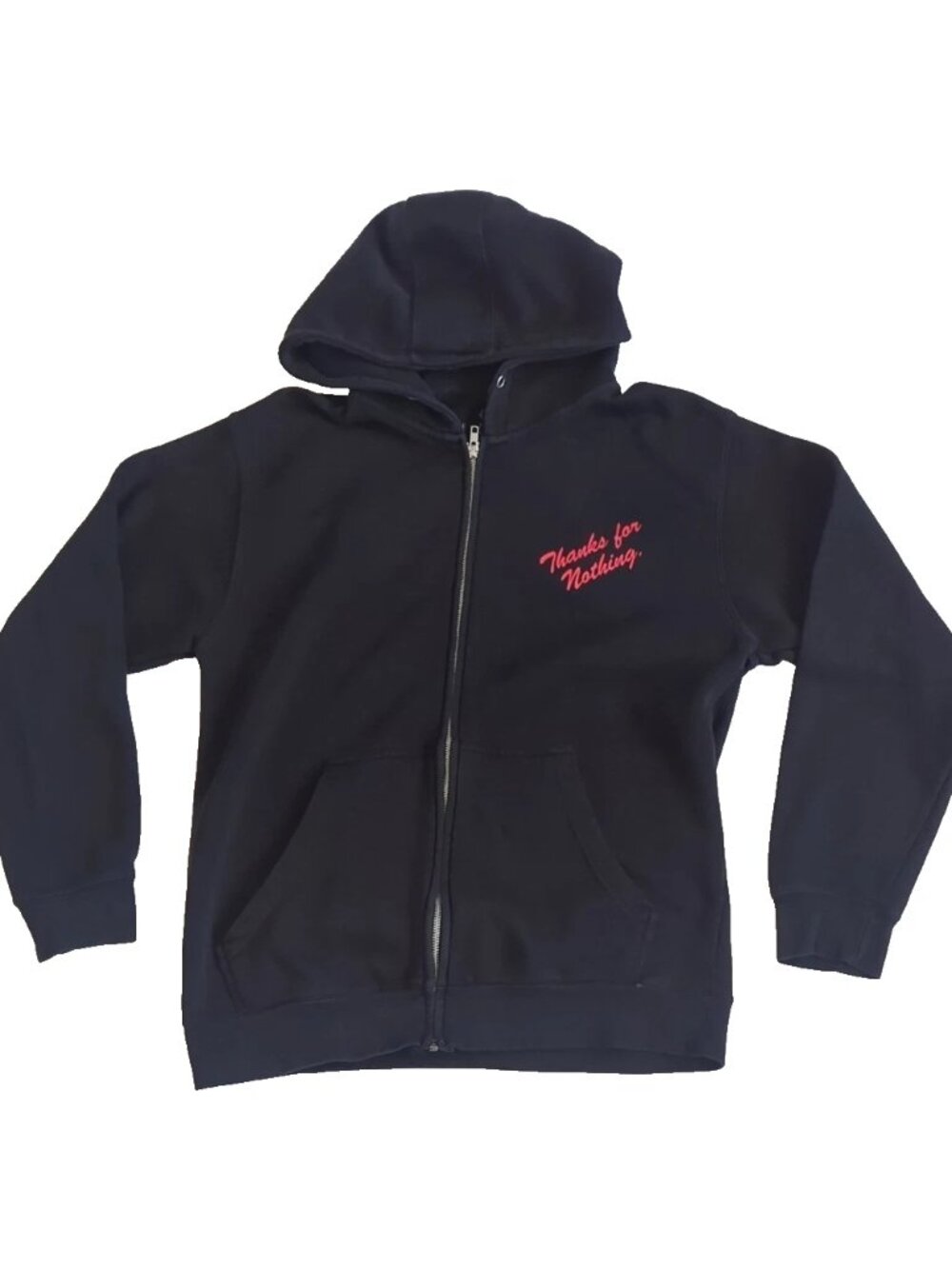 Empyre Black Zip-Up Hoodie with Red Script Chest Logo